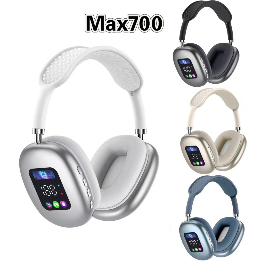 2025 New MAX700 Cross-border Wireless Bluetooth Headphones with Digital Display Screen (Huaqiangbei
