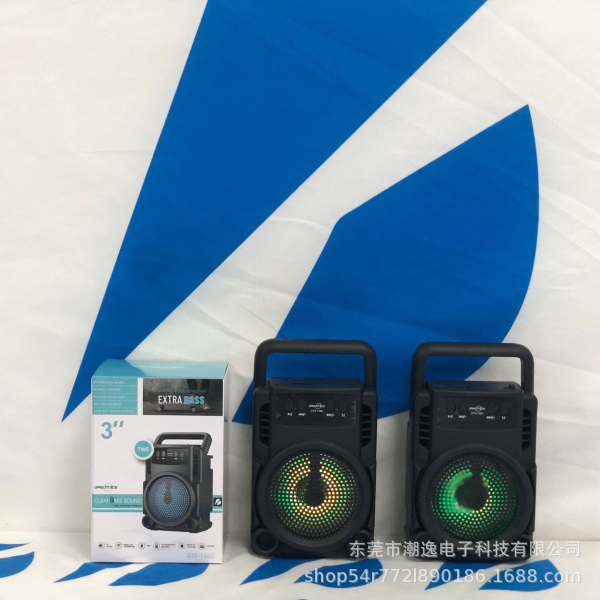 Factory direct sales of the new 1360 wireless Bluetooth speaker, suitable for outdoor and home use, portable, with super subwoofer, perfect for karaoke and public squares, RGB lighting.